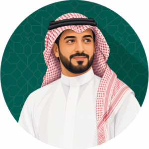 رسم توضيحي لشخصية عبدالله القحطاني التحريرية