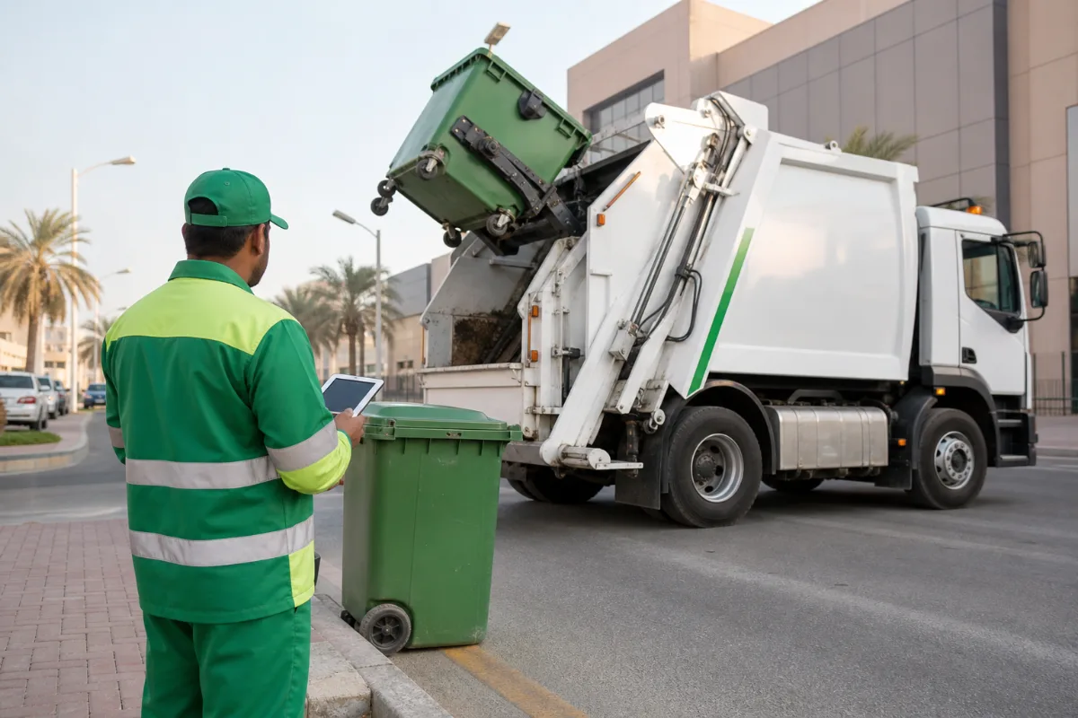 التحقق من ناقل النفايات المسجل ضمن دليل النظافة والنفايات
